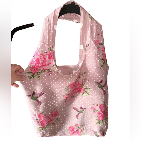 Handbags - Pink floral French Market bag.Purchased in Aux,France.Made of linen & lined.NWOT